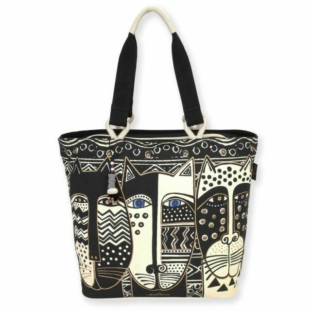 Laurel Burch Bag - Wild Black and White Cat Shoulder Tote 56537