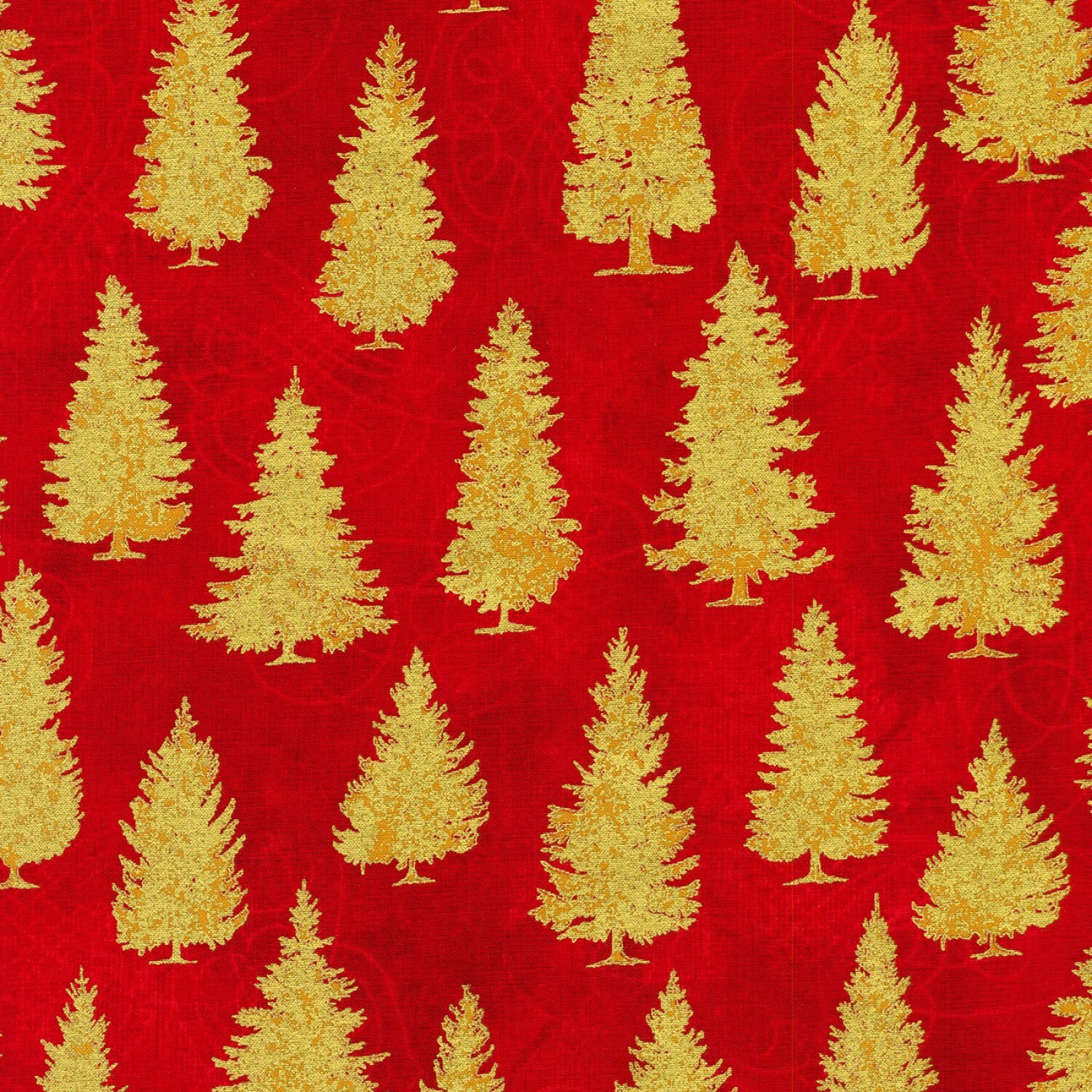 Gold Trees on Red - Winter's Grandeur 8 - 1/2m cut 56631