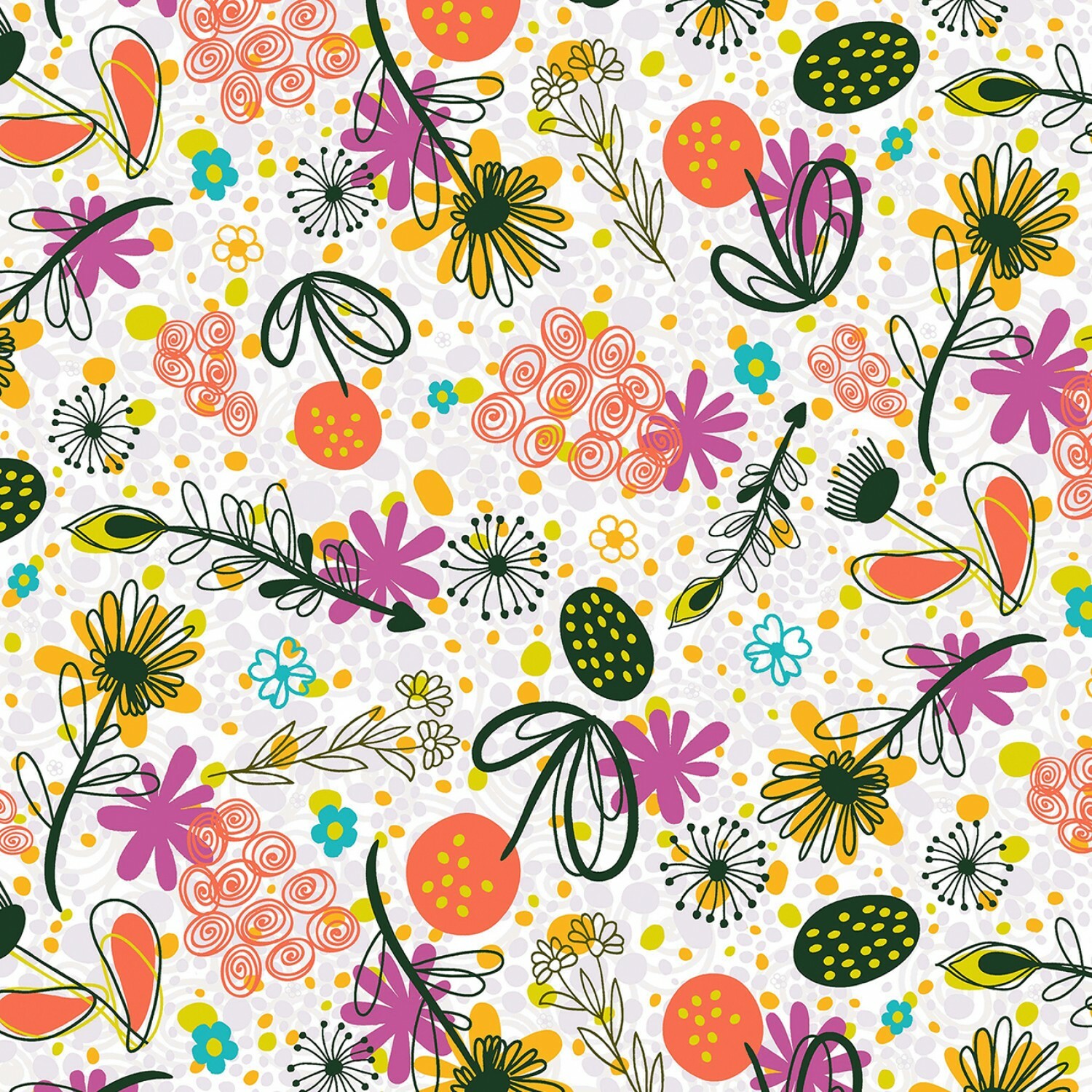 Flower Doodles - 1/2m cut 56659