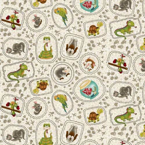 All Over Animals on White - Rescued and Loved by Henry Glass - 1/2m cut 56664