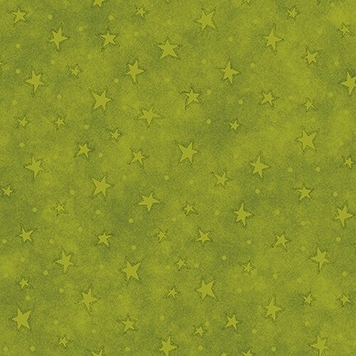 Lime Green Stars - Rescued and Loved by Henry Glass - 1/2m cut 56666
