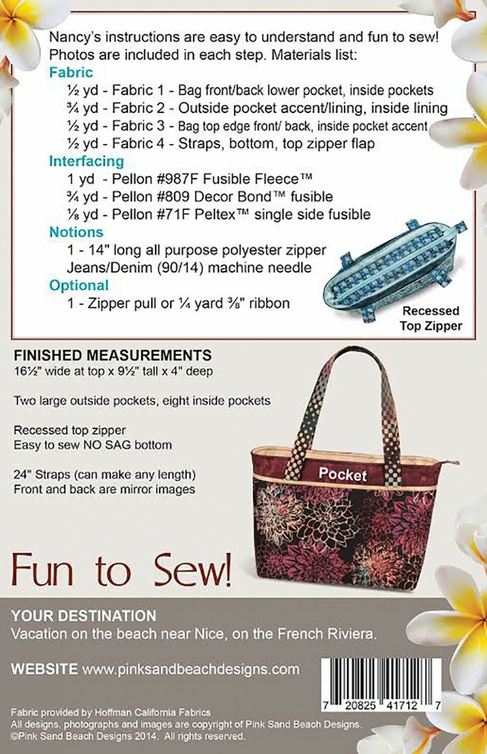 Zippered Tote Bag - ONLINE CLASS