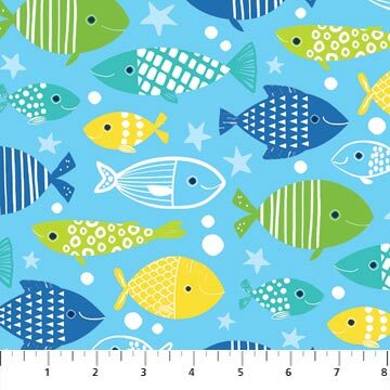 Go Fish - Light Blue Fish - 1/2m cut 56691
