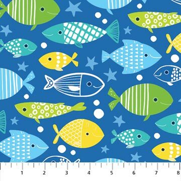Go Fish - Royal Blue Fish - 1/2m cut 56692