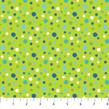 Go Fish - Dots on Green - 1/2m cut 56695