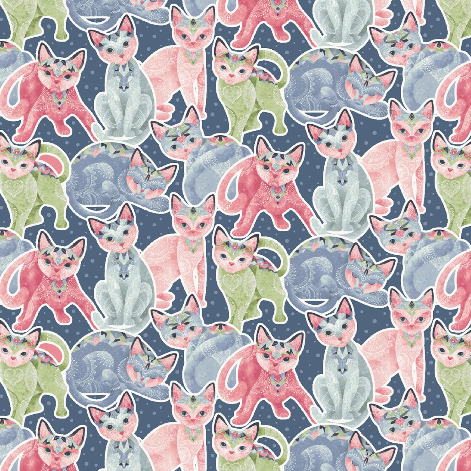 Fancy Cat - All Over Cats - 1/2m cut 56707
