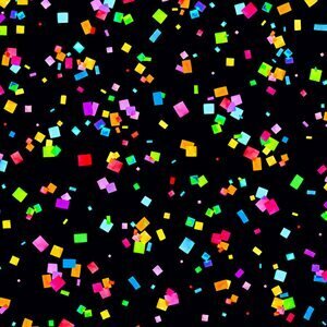 Cue the Confetti - Confetti on Black - 1/2m cut 56720