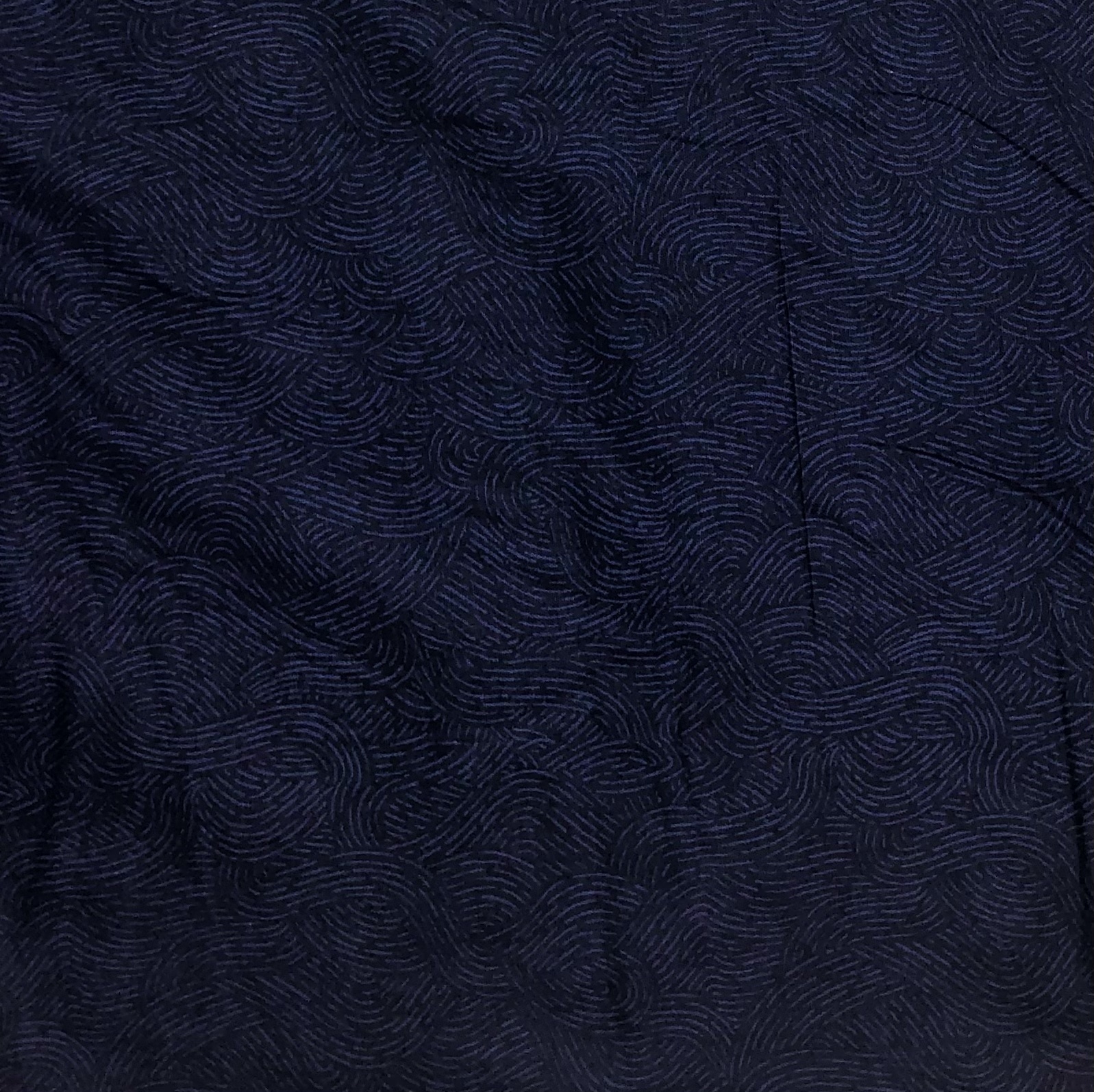 Flannel 108" - Navy Waves - 1/2m cut 56734