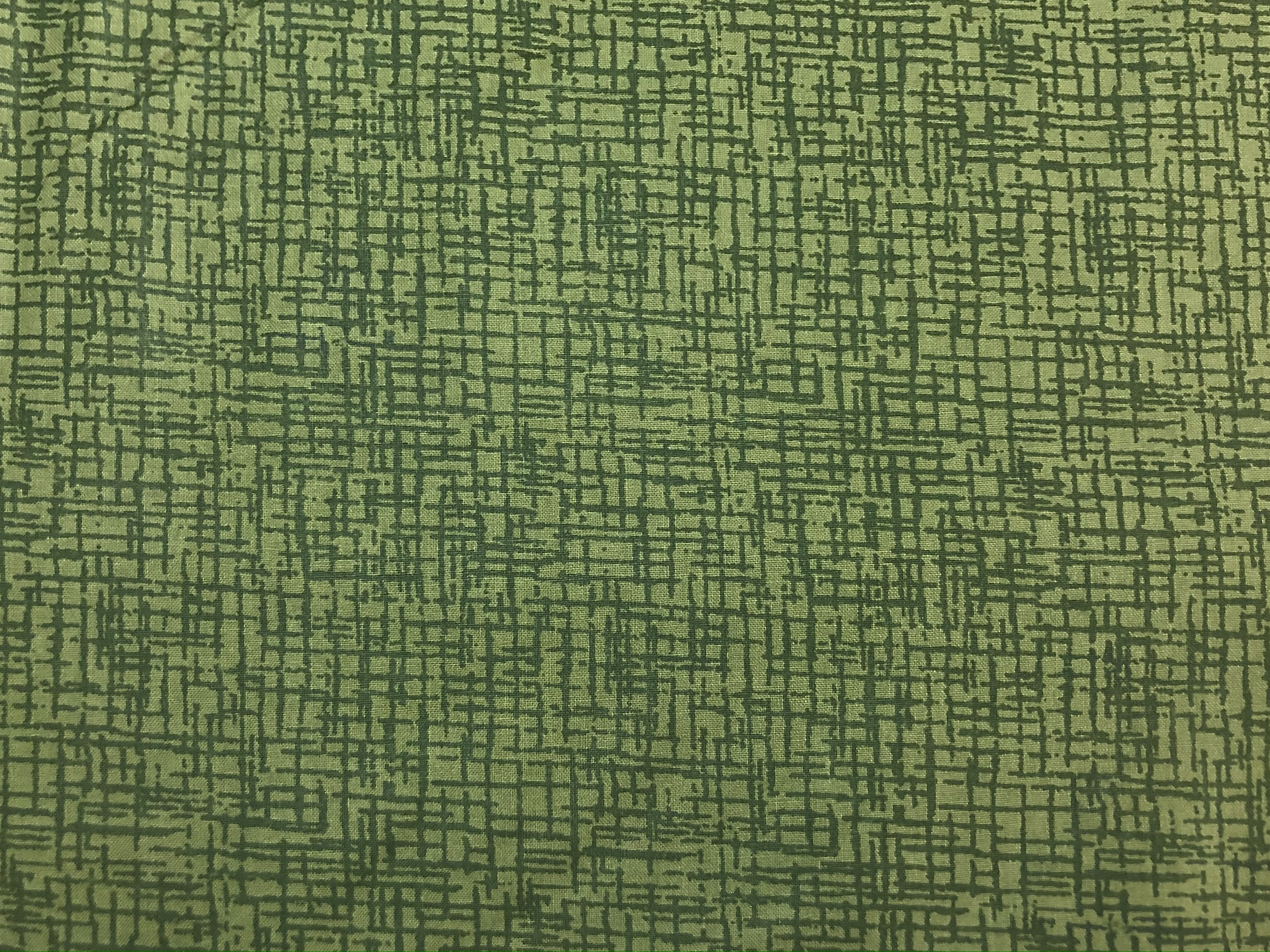 Cotton 108" - Green Cross Hatch - 1/2m cut 56787
