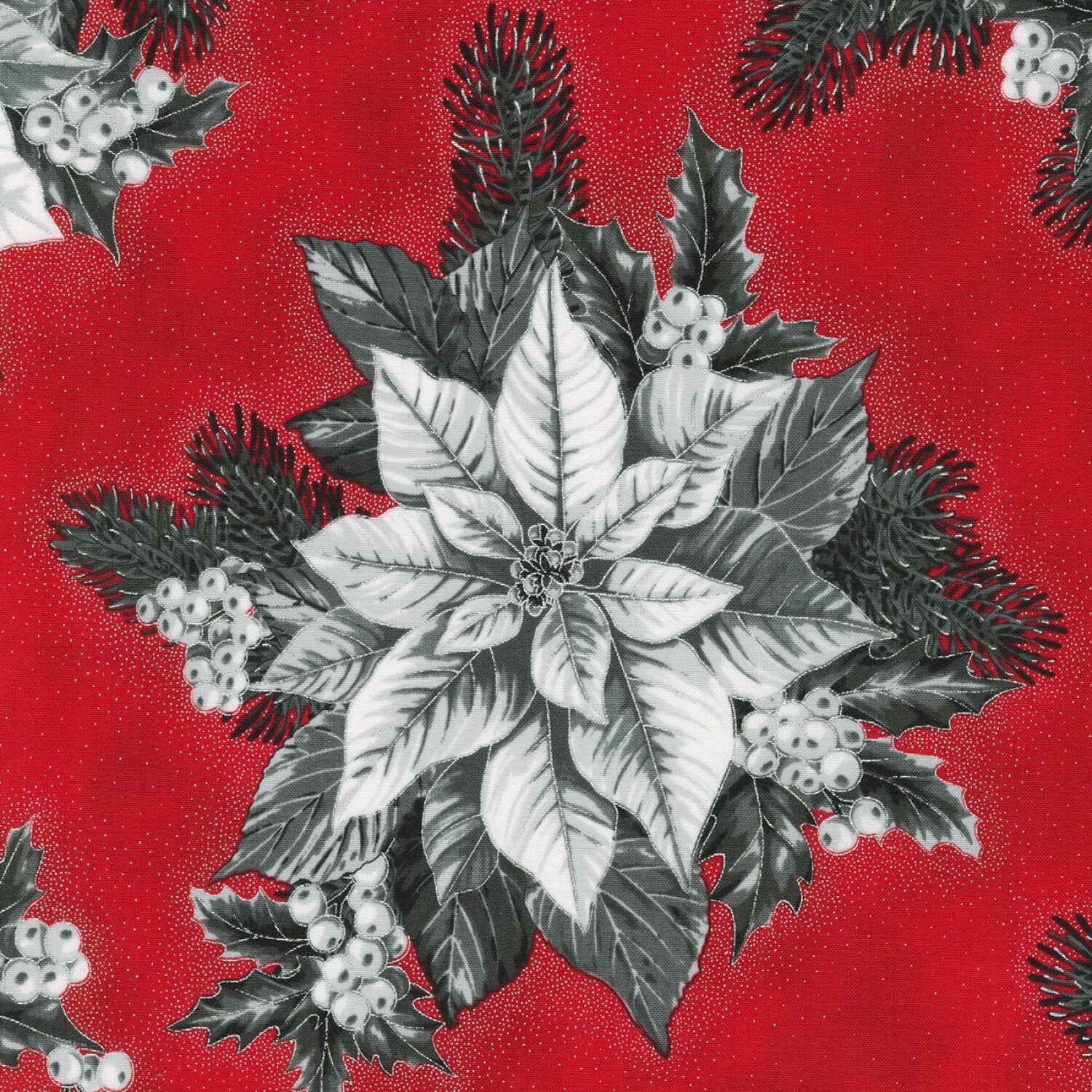 Red Poinsettia - Holiday Flourish - 1/2m cut 56907