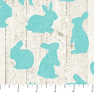 Bunny Love - Aqua Bunnies - 1/2m cut 56918