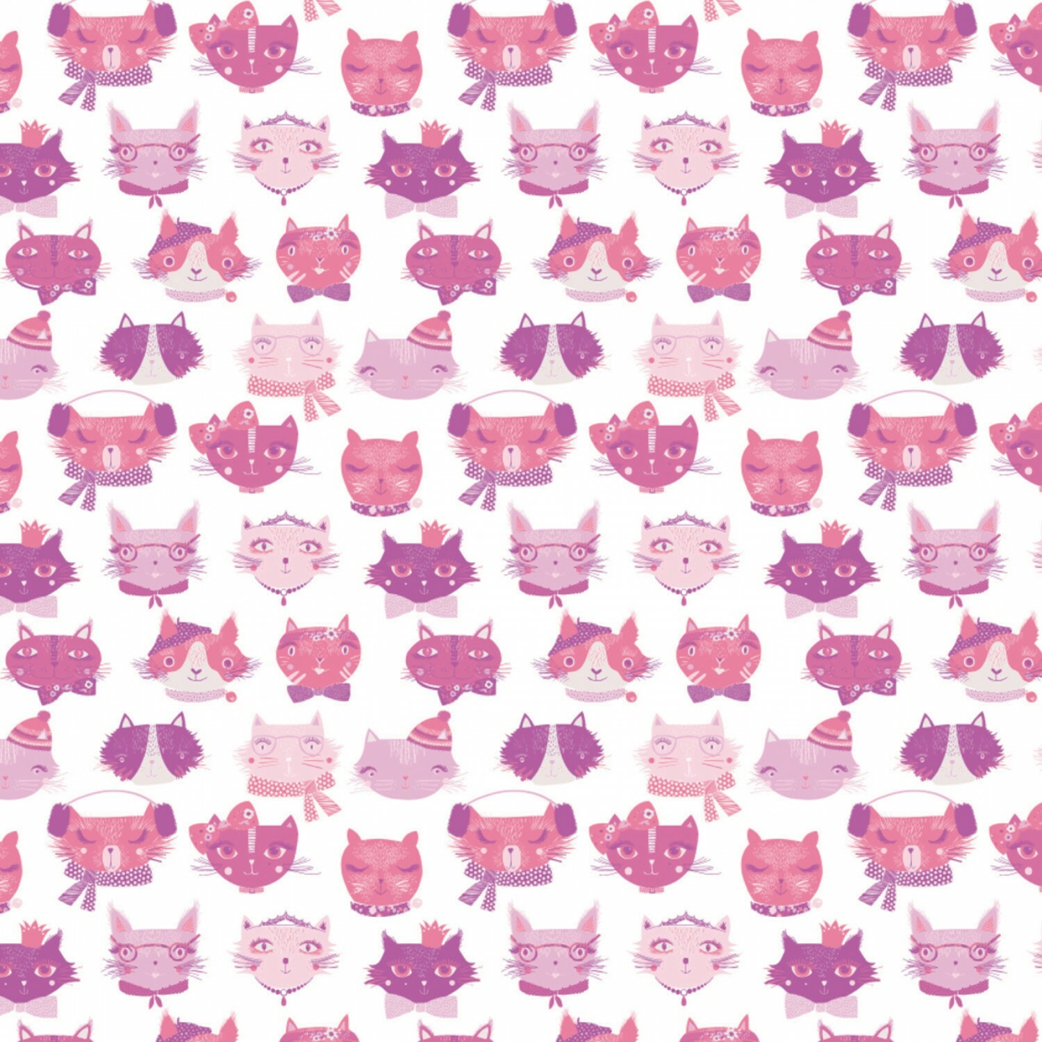 Pink Cat Faces - 1/2m cut 56970