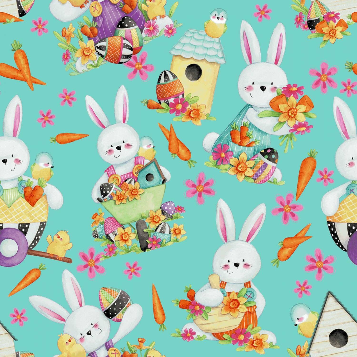Aqua Bunnies - Easter Fun - 1/2m cut 58368
