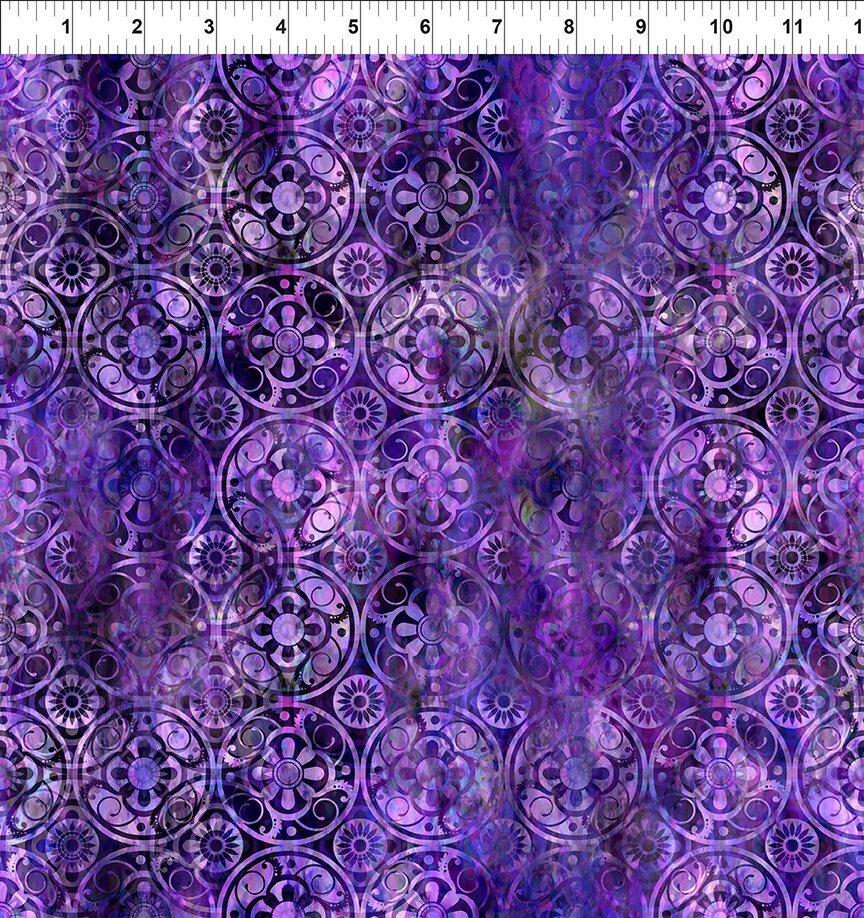 Florigraphix V - Purple Medallions (9-4) - 1/2m cut 57086
