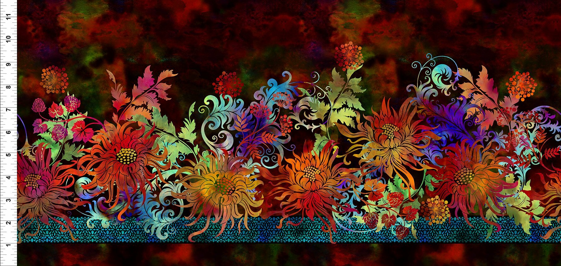 Florigraphix V - Multicoloured Floral Border (1-1) - 1/2m cut 57061