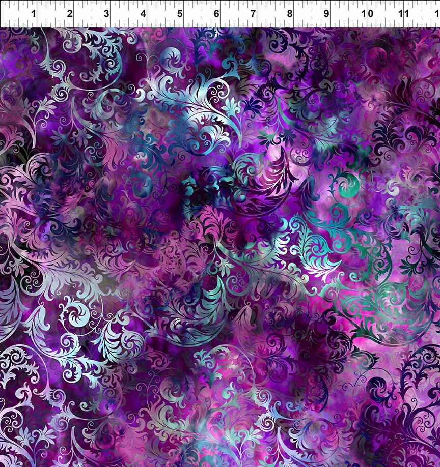 Florigraphix V - Purple Leaf Swirl (4-3) - 1/2m cut 57070