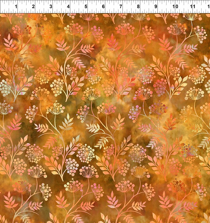 Florigraphix V - Orange Sprigs (6-2) - 1/2m cut 57074