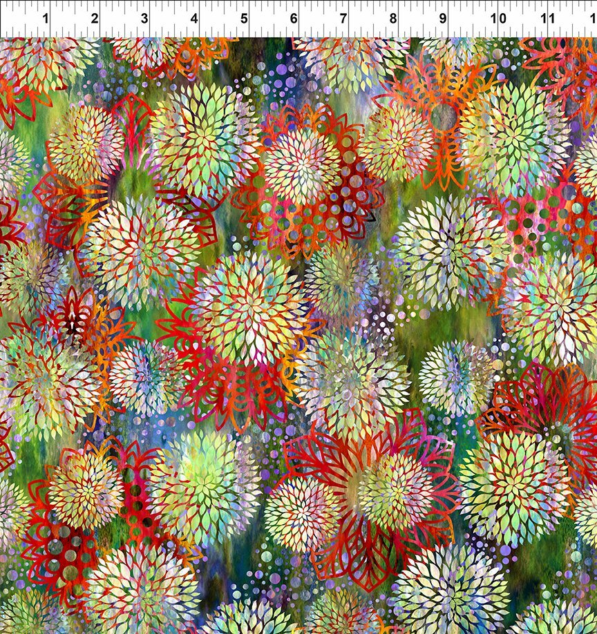 Florigraphix V - Multicoloured Chrysanthemum (3-1) - 1/2m cut 57065