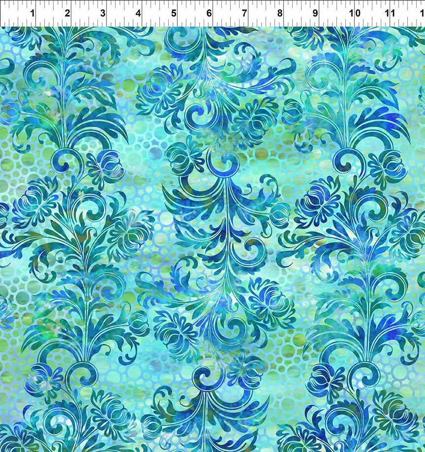 Florigraphix V - Blue Dotted Flourish (7-2) - 1/2m cut 57078