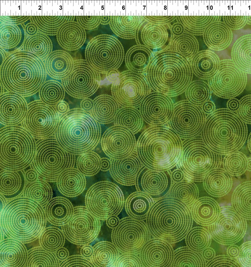 Florigraphix V - Green Circles (8-2) - 1/2m cut 57080