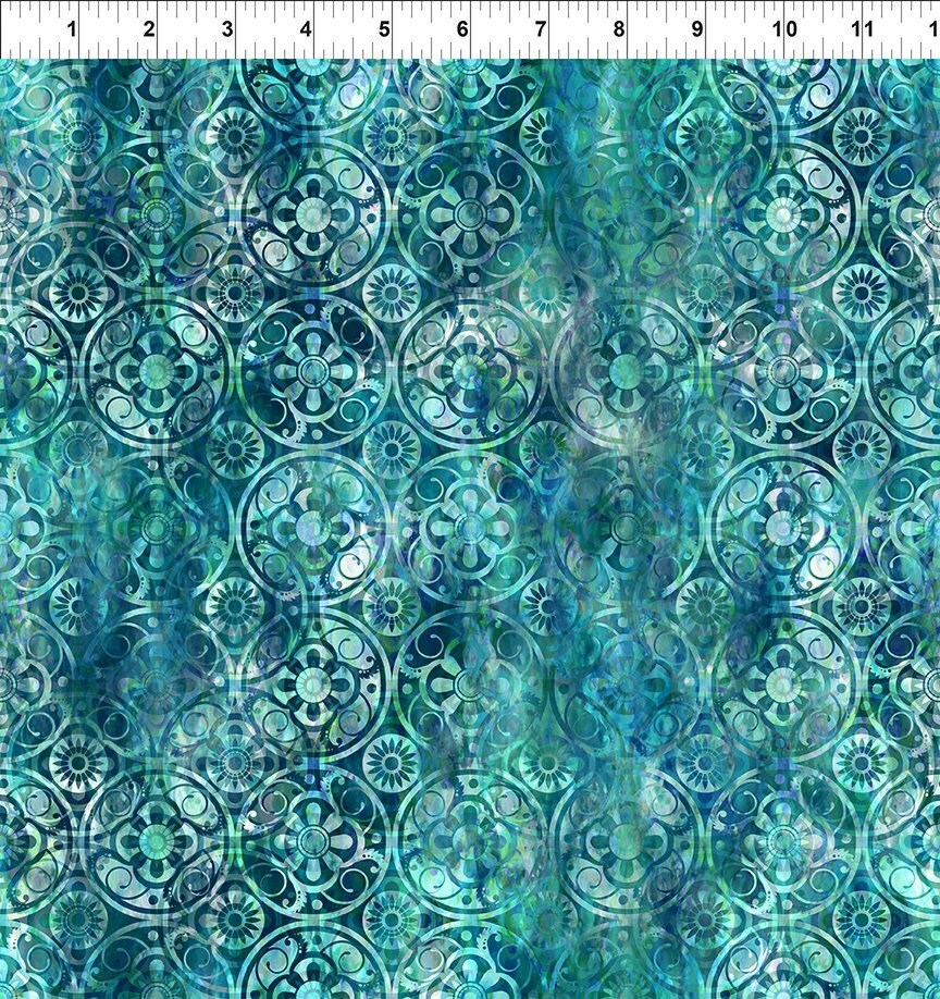 Florigraphix V - Blue Medallions (9-2) - 1/2m cut 57084