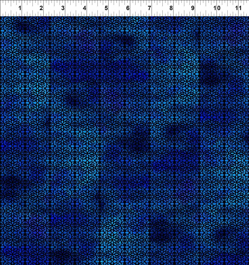 Florigraphix V - Blue Filigree (11-2) - 1/2m cut 57091