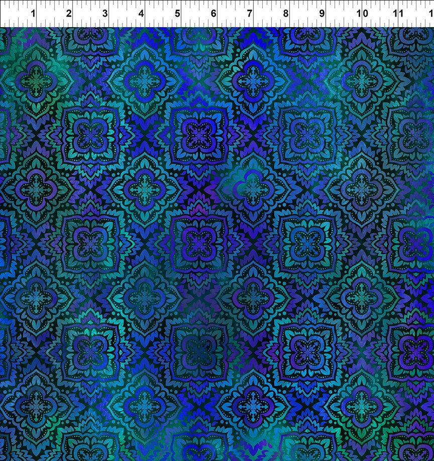 Tapestry - Blue Medallion (3-2) - 1/2m cut 57128