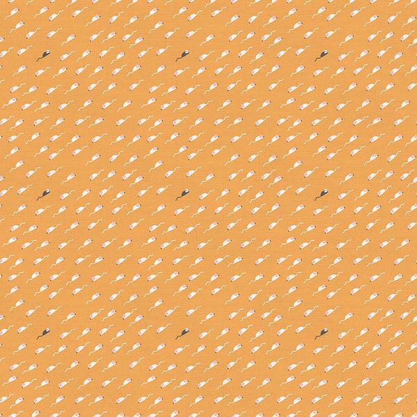 Tails and Whiskers - Mice on Orange - 1/2m cut 57227