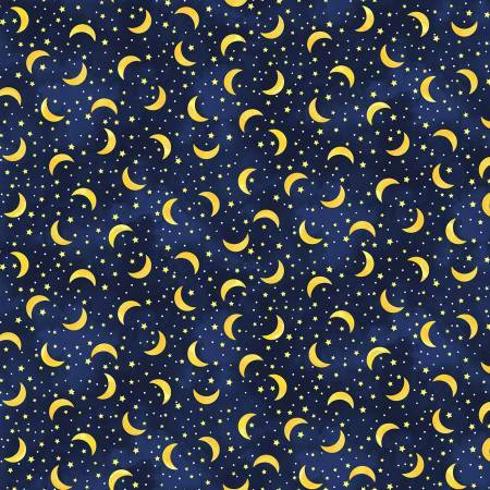 I Love You To The Moon and Back - Navy Moon and Stars - 1/2m cut 57264