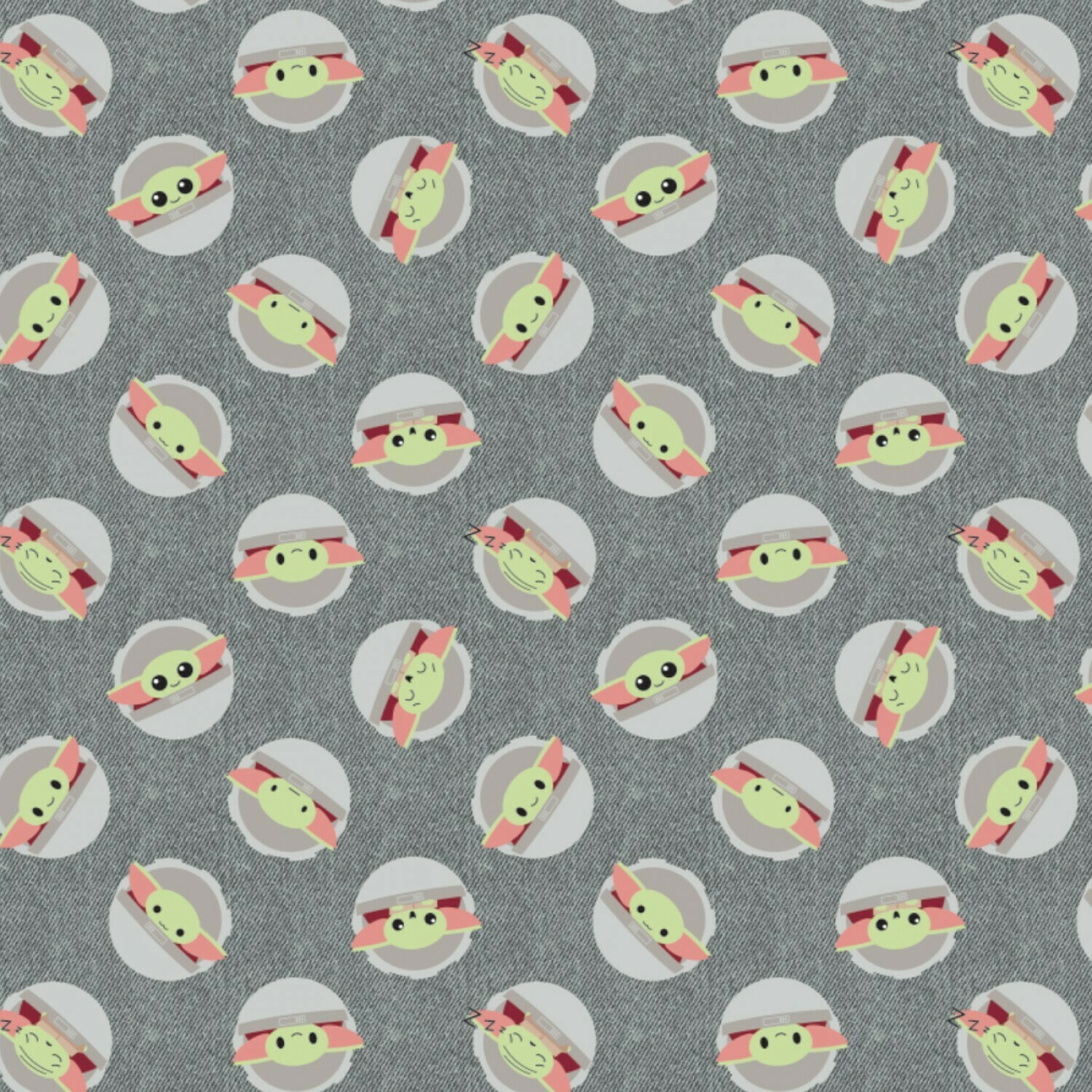 Star Wars - Baby Yoda - Grey Background - 1/2m cut