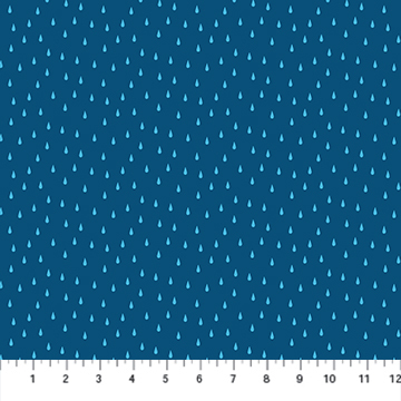 Simple Pleasure - Blue Raindrops on Navy - 1/2m cut 57410