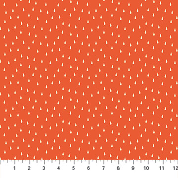 Simple Pleasure - Cream Raindrops on Orange - 1/2m cut