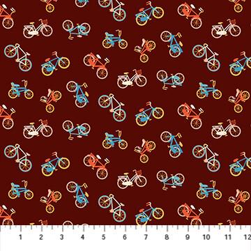 Simple Pleasure - Brown Bikes - 1/2m cut