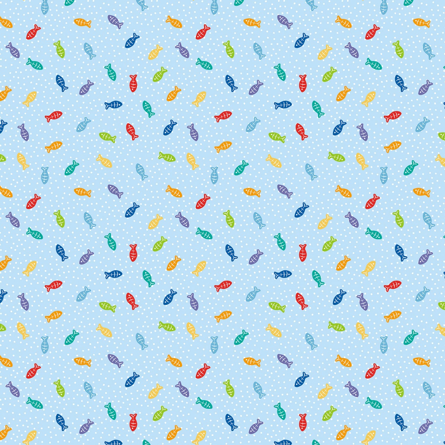 Feeline Good - Light Blue Tossed Fish - 1/2m cut 57442