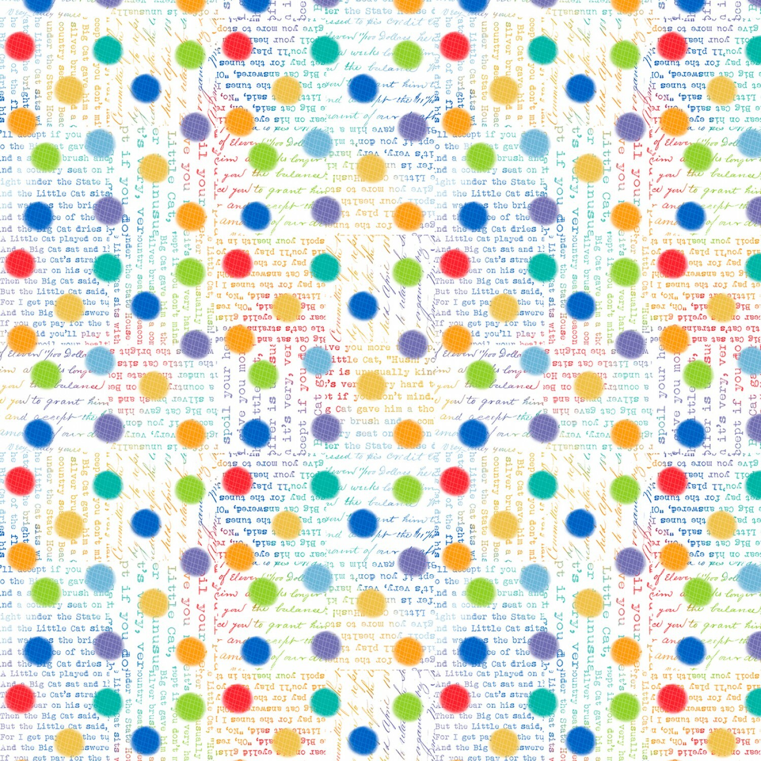 Feeline Good - White Rainbow Spots - 1/2m cut 57440