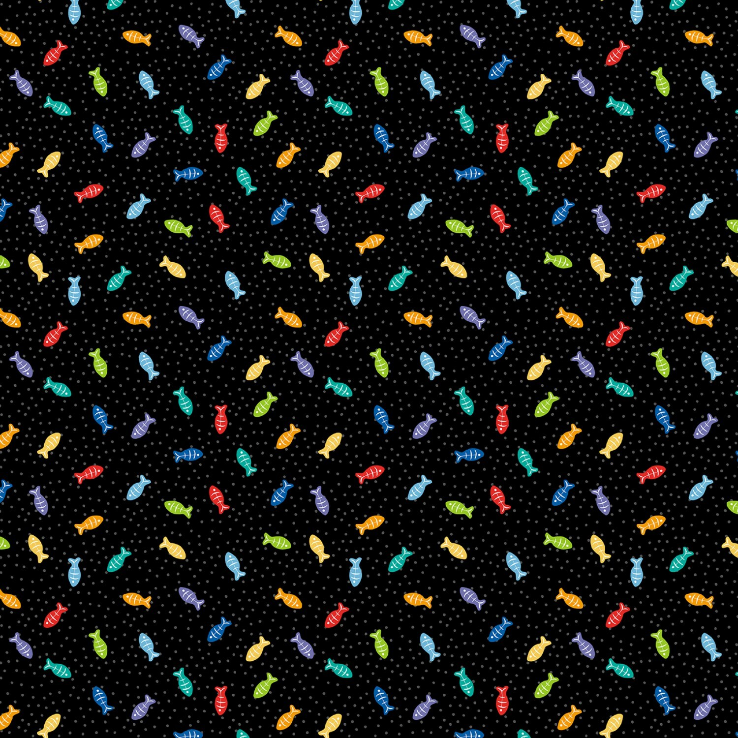 Feeline Good - Black Tossed Fish - 1/2m cut 57443