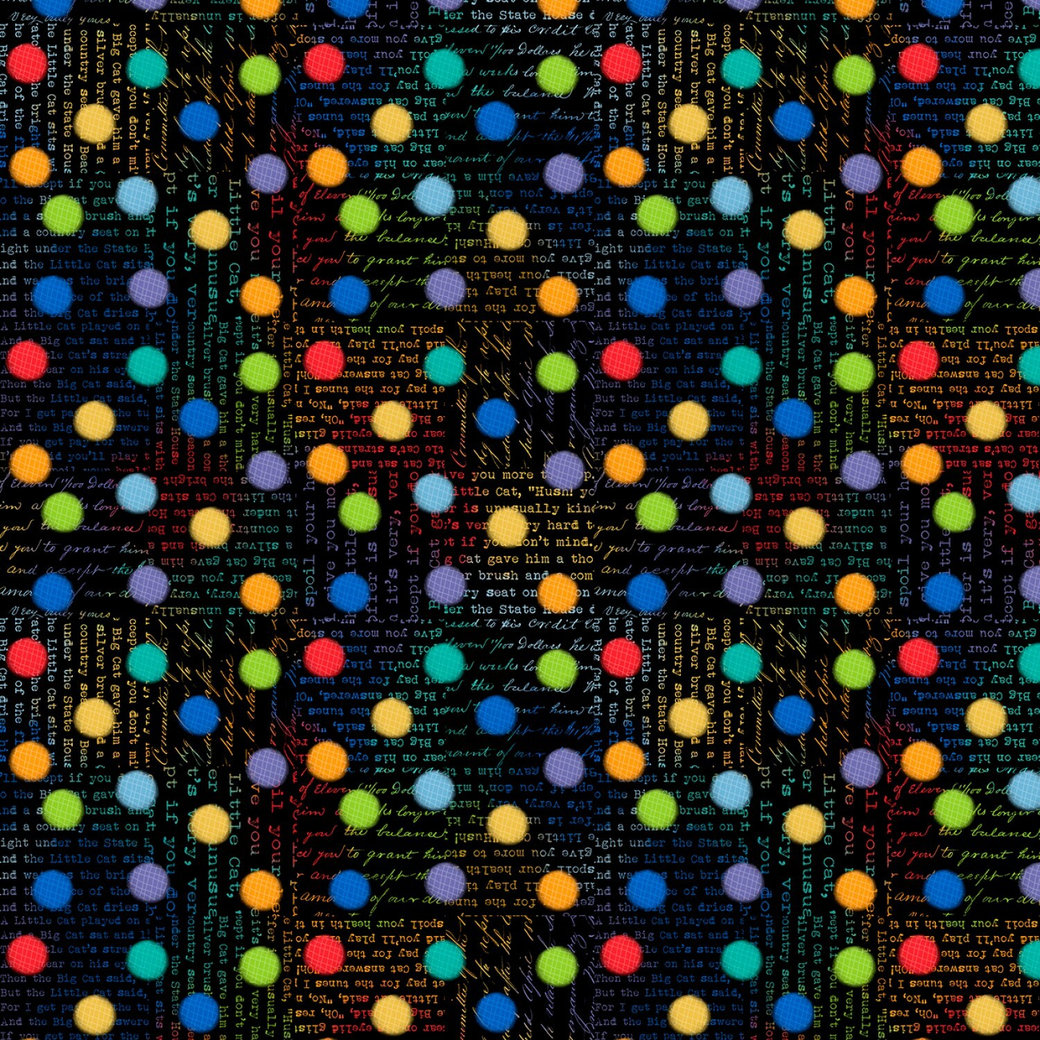 Feeline Good - Black Rainbow Spots - 1/2m cut 57441