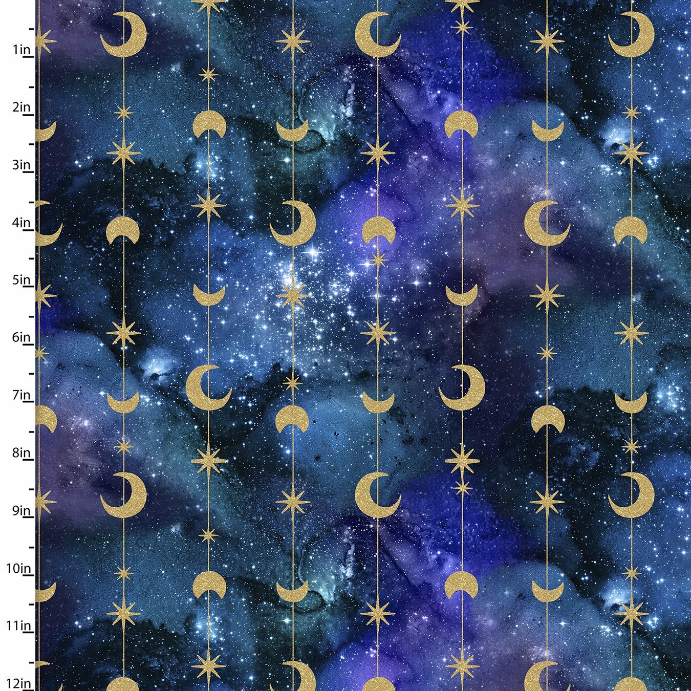 Magical Galaxy - Moon and Stars - 1/2m cut 57493