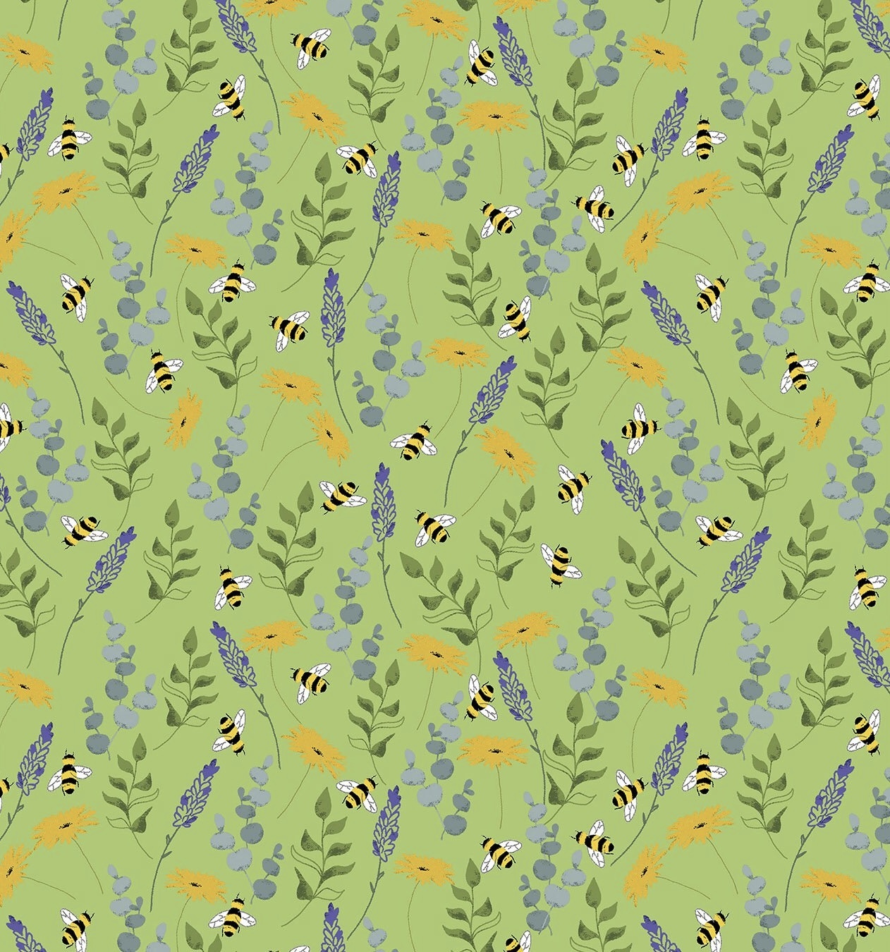 Feed the Bees - Bees and Flowers - 1/2m cut 57504