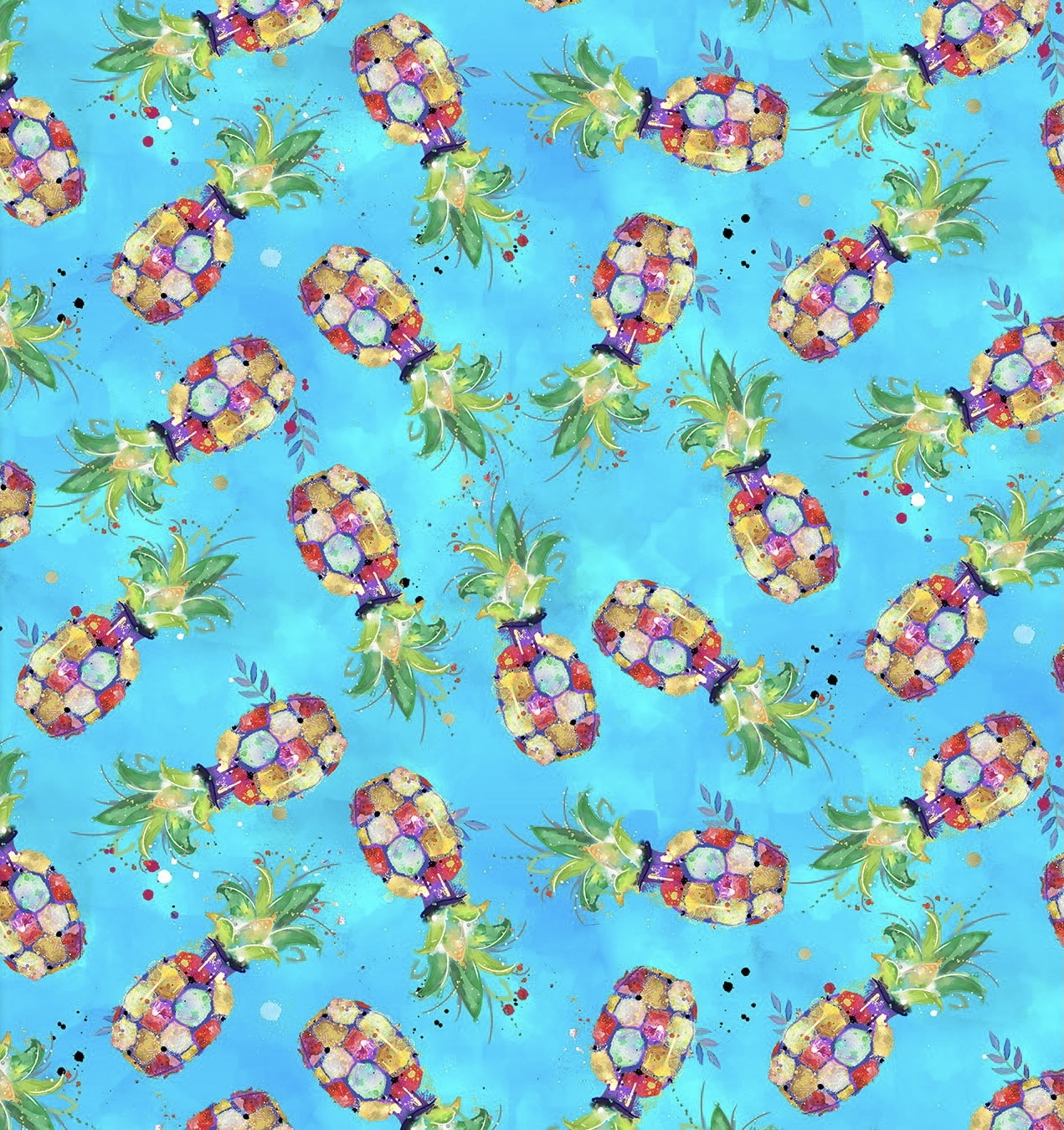 Pineapples - Party Animals - 1/2m cut 57500