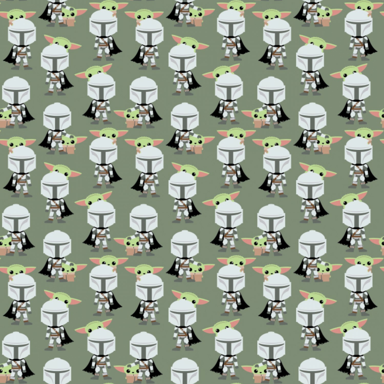 Baby Yoda - Hello Friend - Green - 1/2m cut 57507