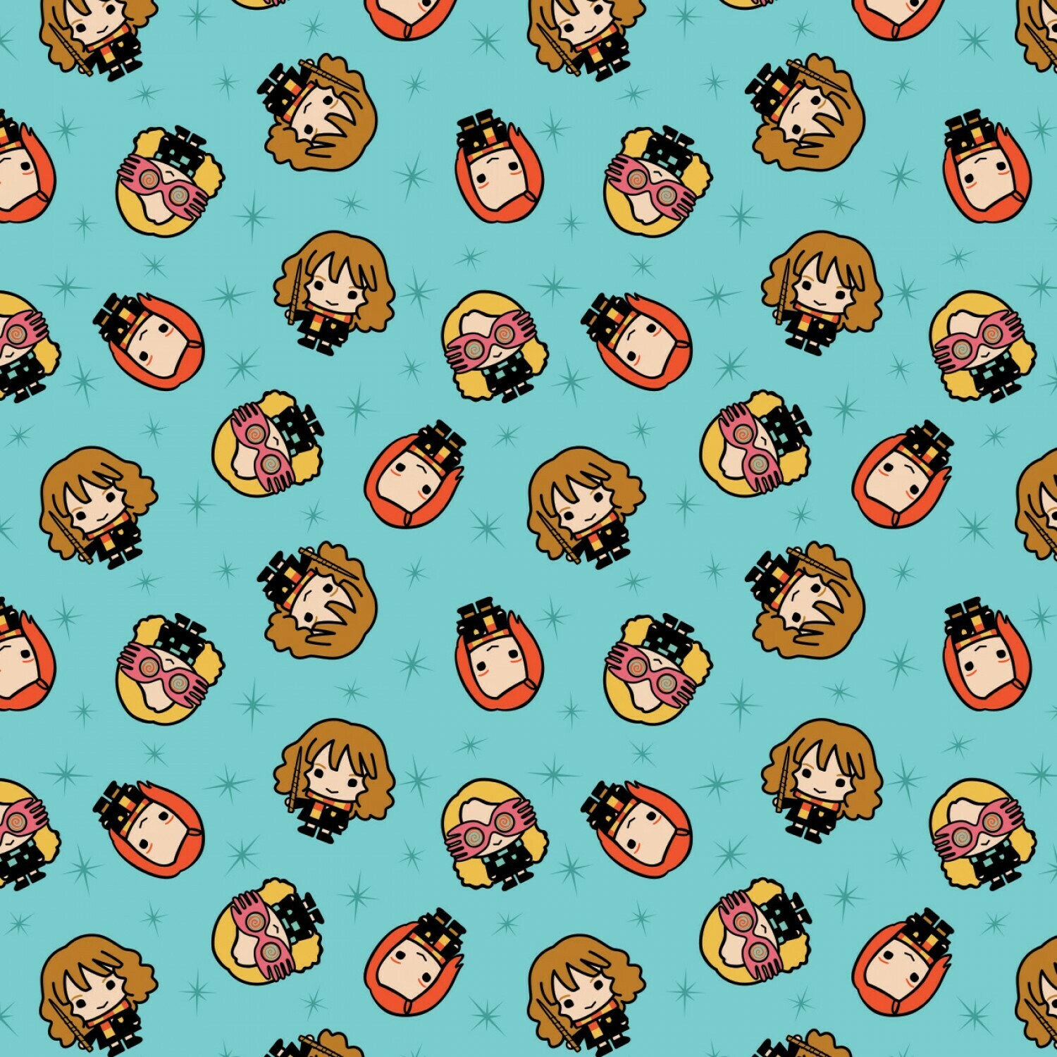 Girl Power on Aqua - Harry Potter  - 1/2m cut