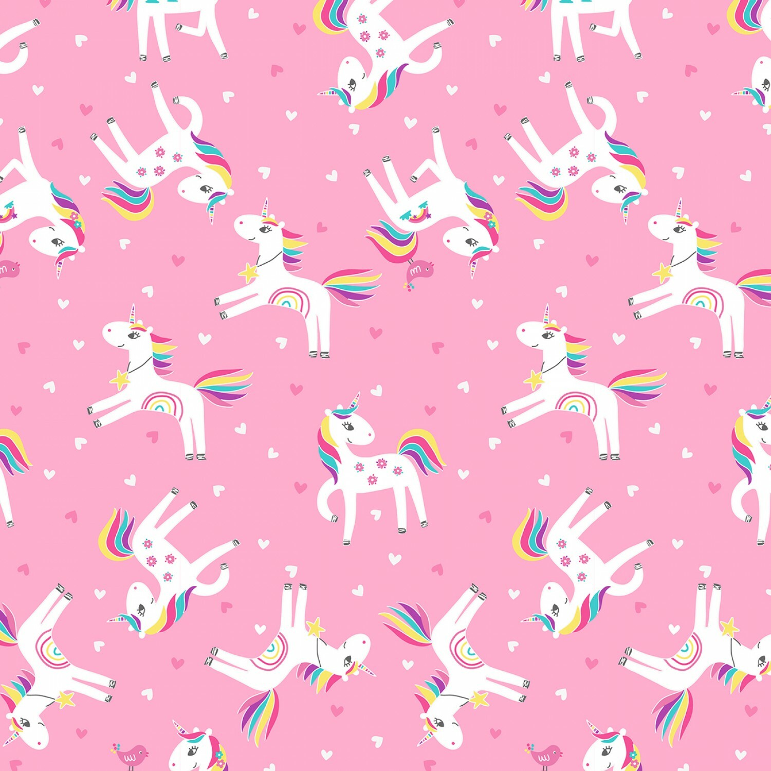 Pink Unicorns - 1/2m cut 57524