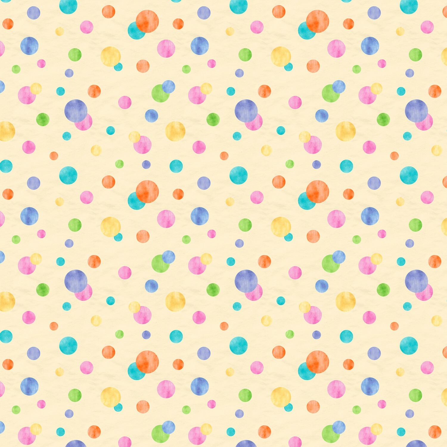 Yellow Circles - Raindrops and Sunshine - 1/2m cut 57541