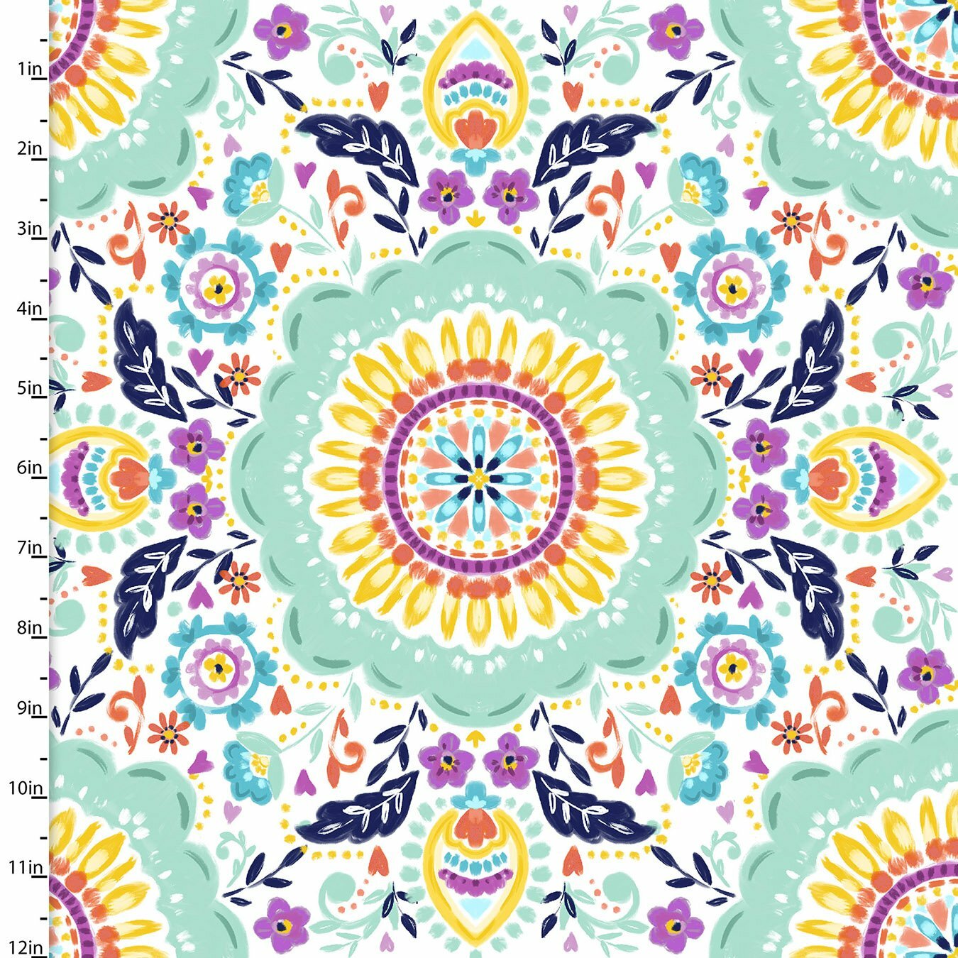 Summer Song - Painted Medallion - 1/2m cut 57557