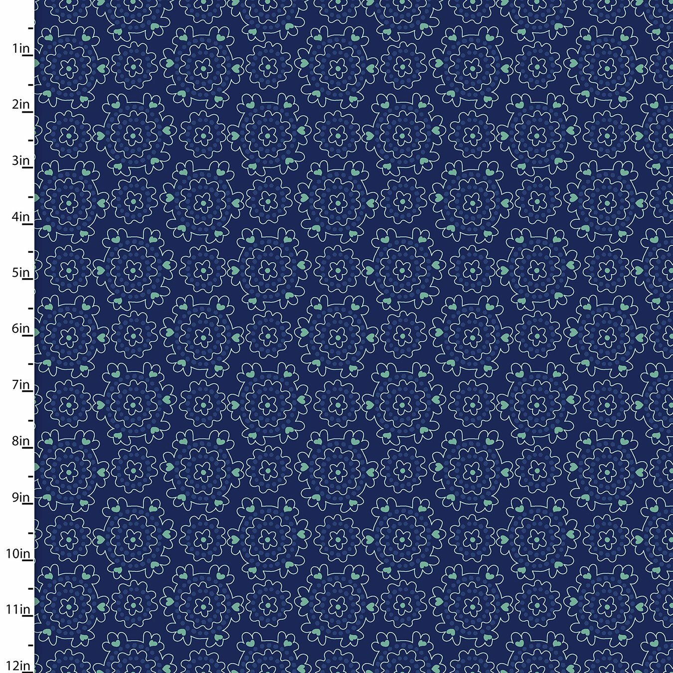 Summer Song - Navy Posey Medallion - 1/2m cut 57555