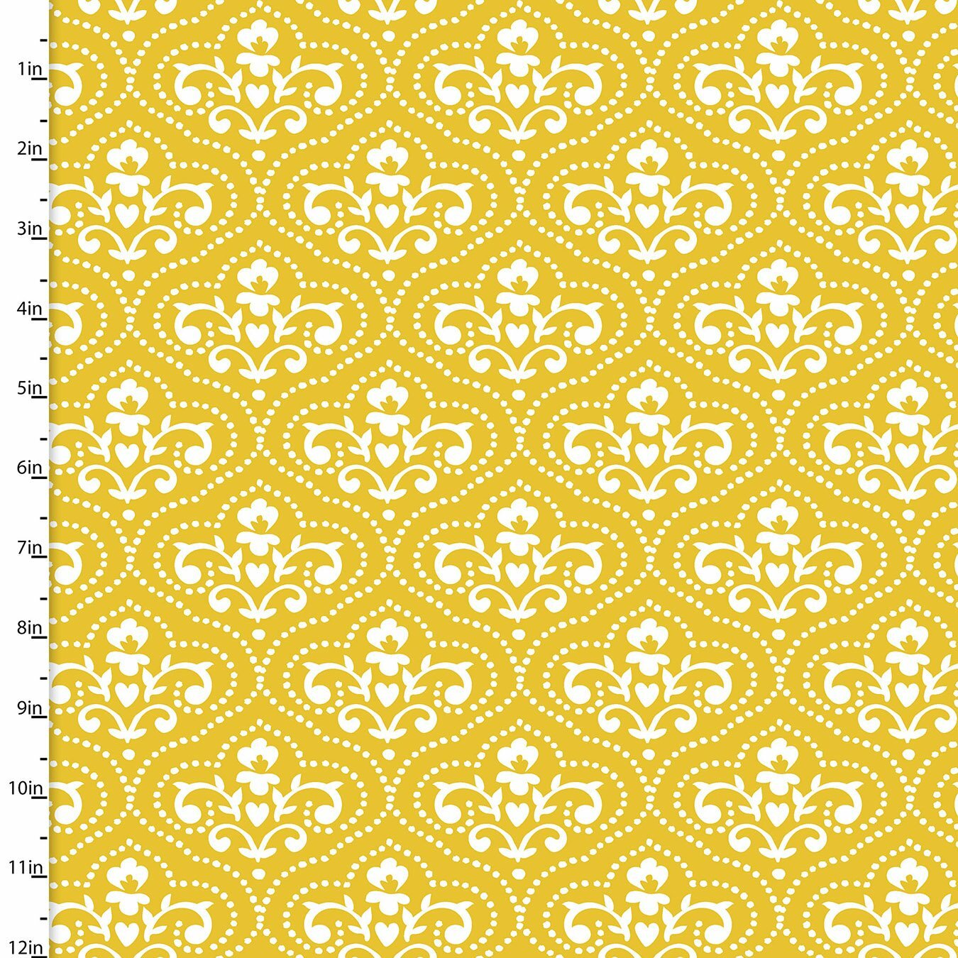 Summer Song - Yellow Toile Damask - 1/2m cut 57552
