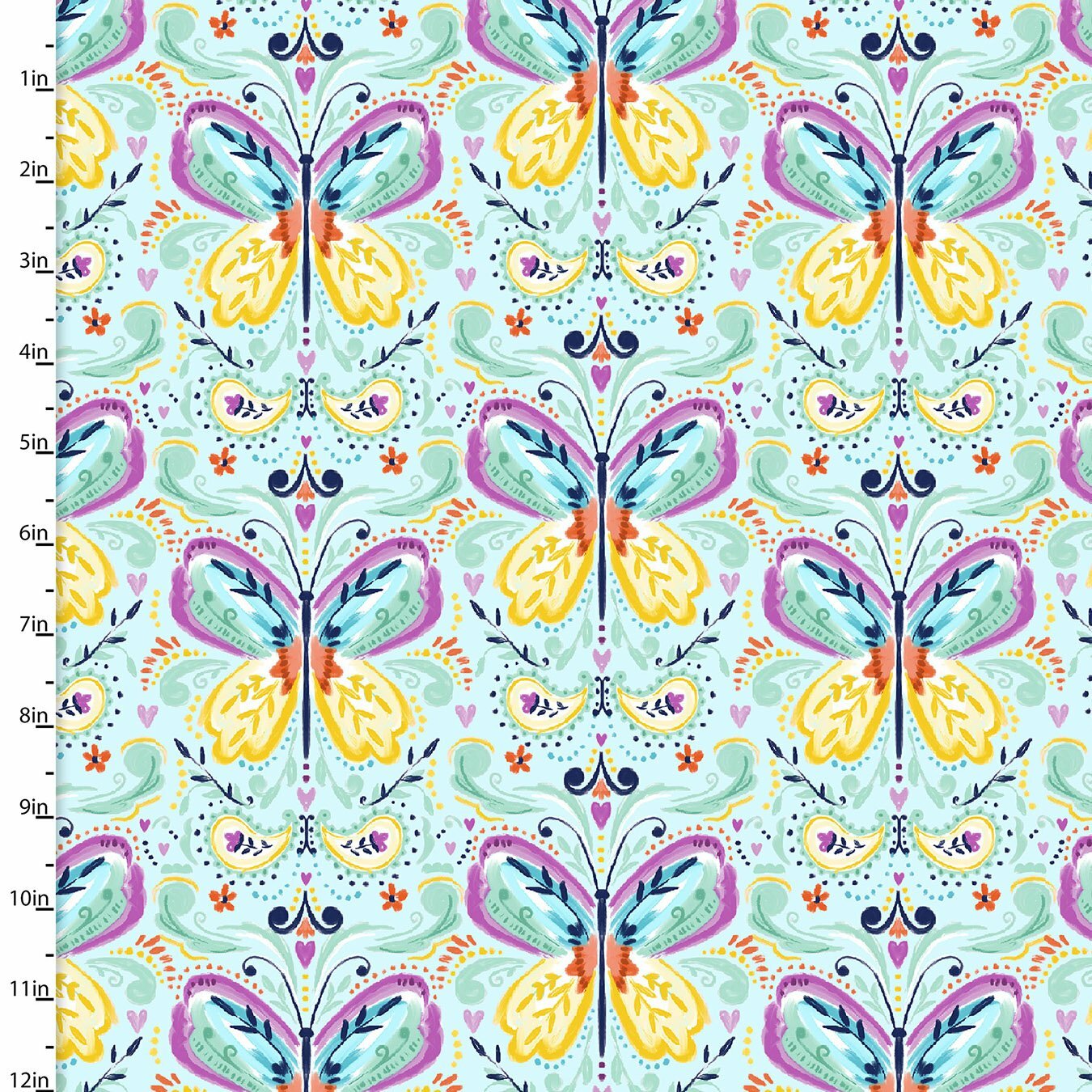 Summer Song - Blue Butterflies - 1/2m cut 57553