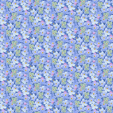 Blue Packed Flowers - Garden Inspirations - 1/2m cut 57581
