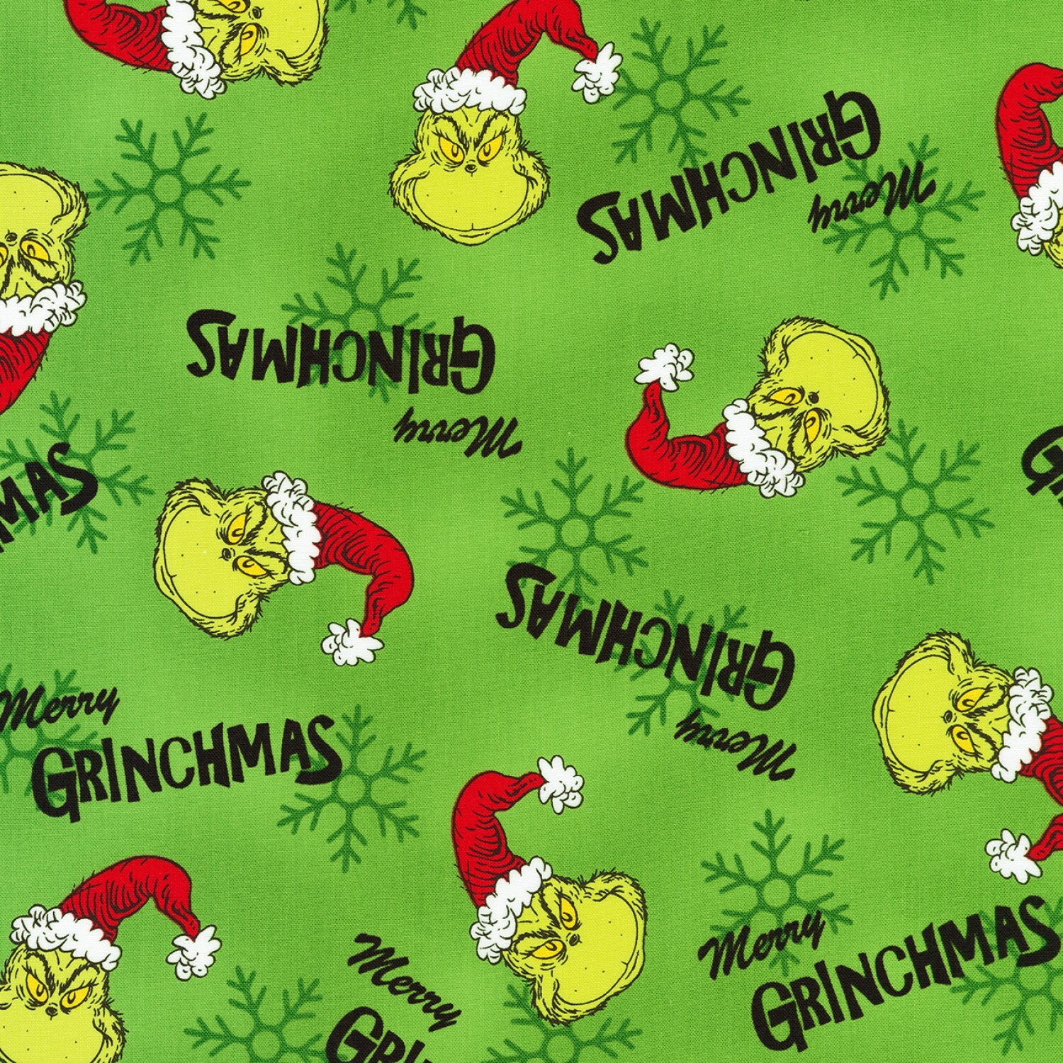 Grinch - Merry Grinchmas on Green - 1/2m cut 58727